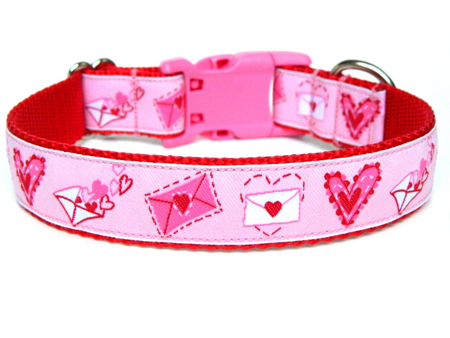 Valentines Dog Collar Hearts and Love Letters matching flowers available