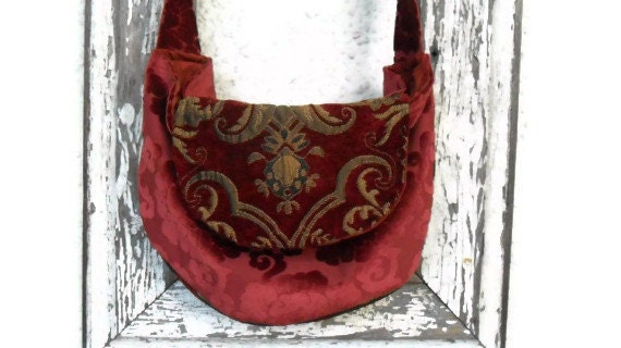 Bohemian Gypsy Bag Purse Cut Chenille Cut Velvet