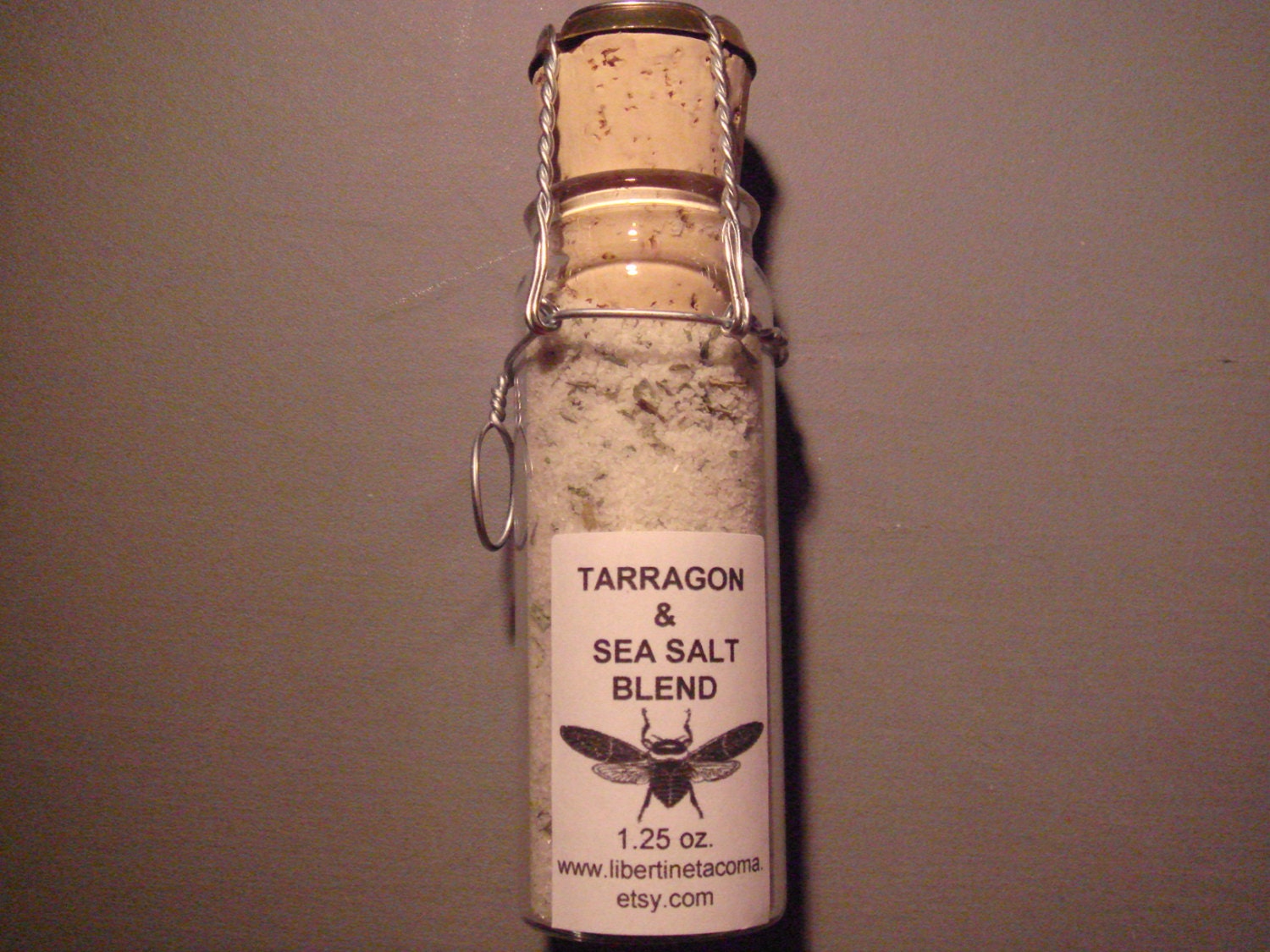 Tarragon and French Grey Gourmet Culinary Sea Salt in 1.25 ounce Glass Vial