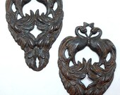 Kissing Peacocks, Rusty Black, Item03674