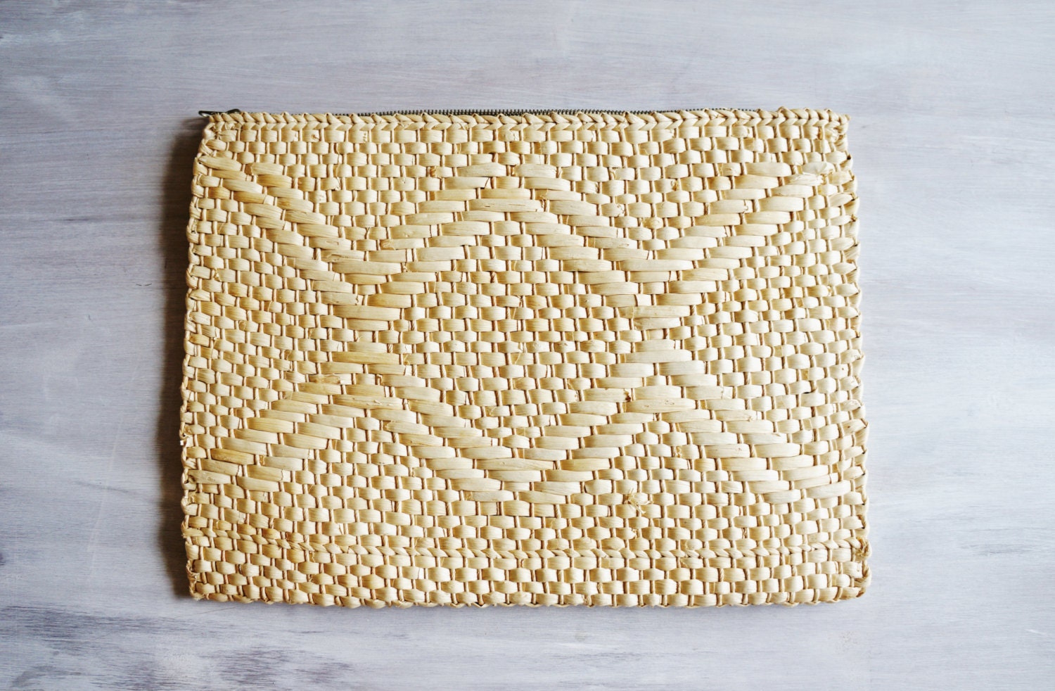 Woven Zipper Pouch, Grass, Italian, Laptop Sleeve- Free Shipping