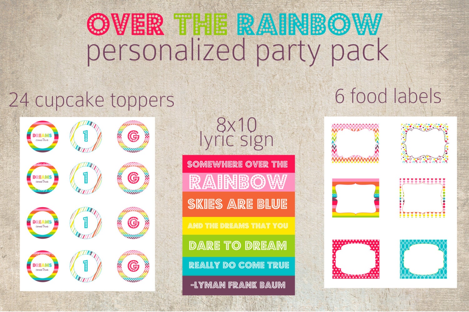 Over the rainbow party pack