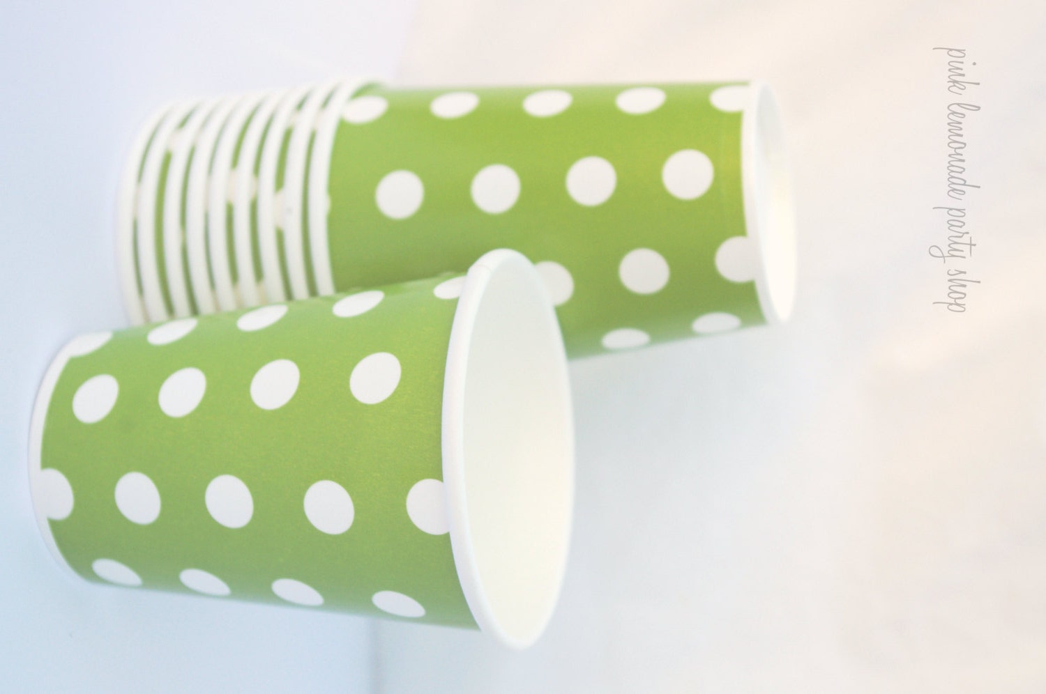 PaRTy CuPs GReeN DoT-with free DIY printable label-camping theme-nature theme-Birthday parties---10ct Il_570xn
