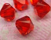 6mm Light Siam (12 Pieces)  Crystalized Austrian SWAROVSKI Crystals 5328 Xilion Faceted Bicone, Jewelry Supplies -KarPenaEnterprises