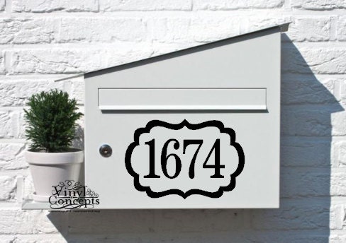 Mailbox numbers with frame - Vinyl Wall Art
