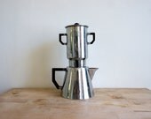 Vintage French Coffee Machine // 1940 Industrial Design // Metallic Silver // Gifts for him man father // coffee breakfast café