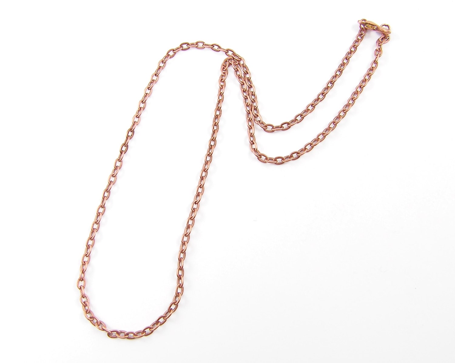 18 Inch Copper Chain Necklace Medium Link Oval Chain