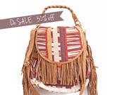 Canvas bag- Tribal fringe bag- SALE ---30% OFF--- 142 usd instead of 202 usd