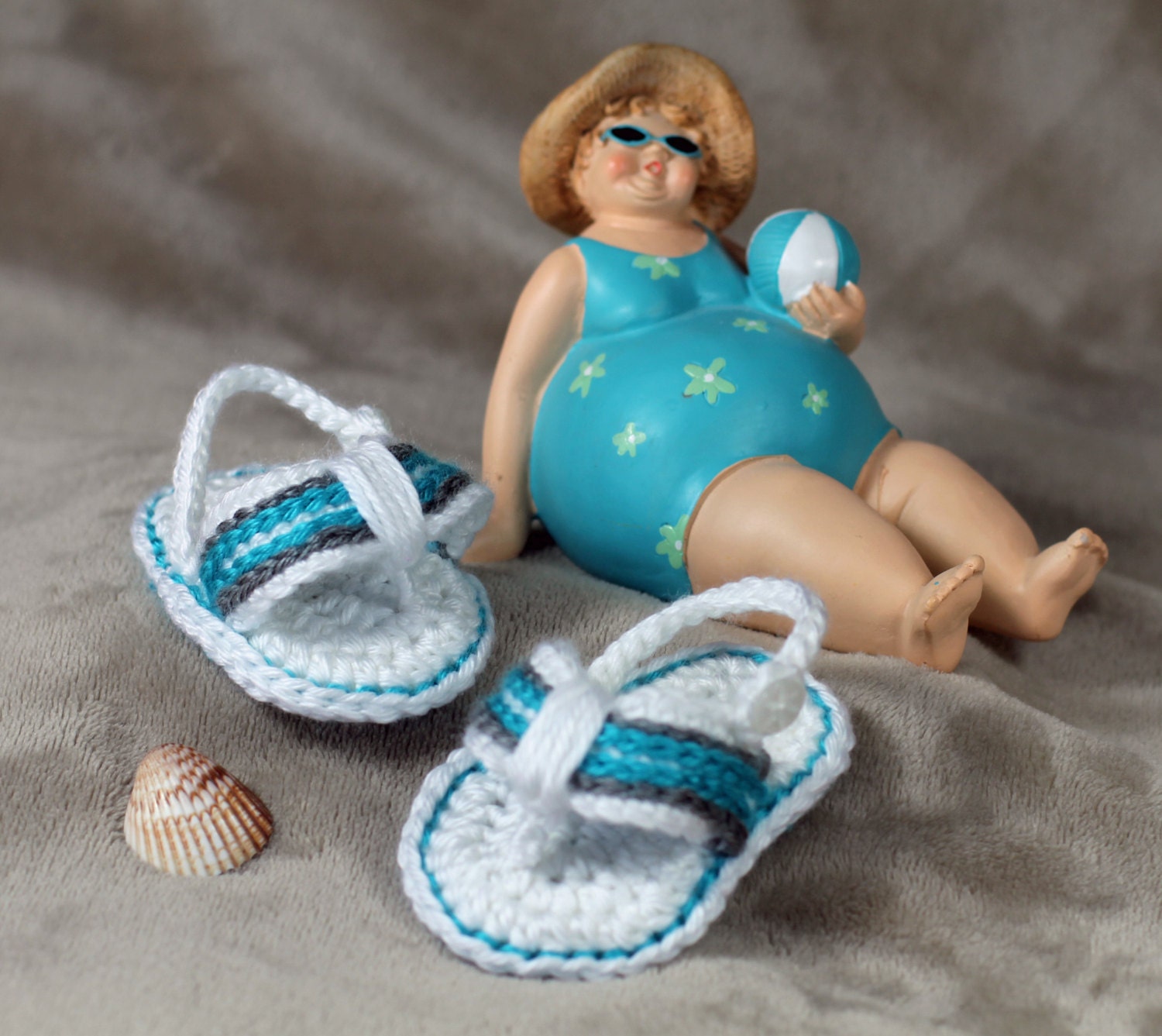 Crochet Baby Booties - Crochet Baby Sandals - Baby Sandals - Baby Flip Flops