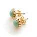 Mint Stud Earrings - Small Simple Sea Foam Green Post Earrings - Gold Bezel - Handmade Jewelry