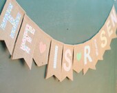 30% off SALE- HE is RISEN burlap Easter bunting