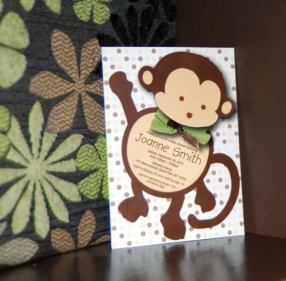 Monkey Baby Shower Invitation Il_570xn