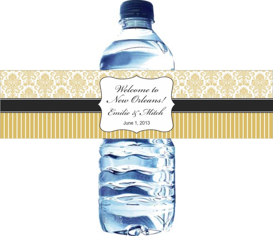 Wedding Water Bottle Labels - 100 Waterproof Labels Printed with your wedding colors Il_170x135