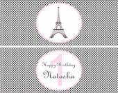 50 Paris Theme Party Birthday Water Bottle Labels - Waterproof and self stick Il_170x135