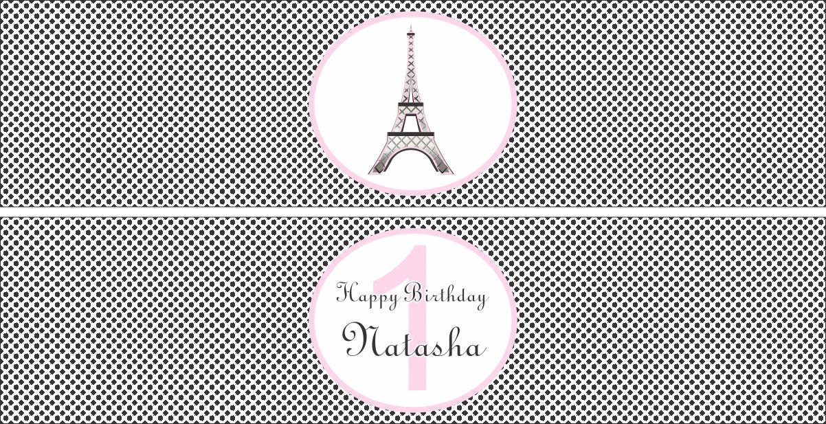 50 Paris Theme Party Birthday Water Bottle Labels - Waterproof and self stick Il_570xn