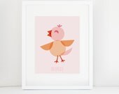 Nursery Wall ART "Modern Woodland - BIRD" Print