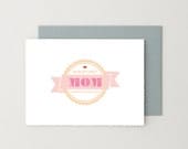 Mother's Day Card - Happy mother's day printable - "World's Best Mom" - best mom badge brights