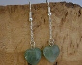 Green Aventurine Heart Earrings - Cancer Charity