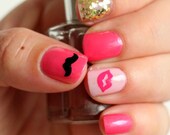 NAILED IT DECALS: 1 Sheet of 24 Lips Nail Decals (You Pick the Color)