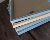 Vintage Picture Frames Photo Blue Yellow Set 8 x 10 Nursery Baby Boy Room Decor Plastic Wall Hanging