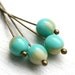 Czech glass beads in pastel Turquoise and Beige, mixed color, round spacers, druk,mint - 6mm -30Pc - 0504