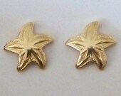 Vintage Earrings Goldtone Starfish Studs Pierced