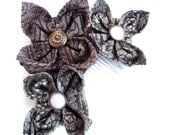 Gold Brocade Blooms Comb