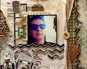 CLICK Bo Bunny Mama Razzi 2 Premade Scrapbook Page 12 x 12  Layout, Maculine, Mother's Day, Father's Day