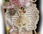 Prima Fairy  Tag 2  -  Gift Tag - Shabby Chic Tag - Chipboard Gift Tag -  Ornament