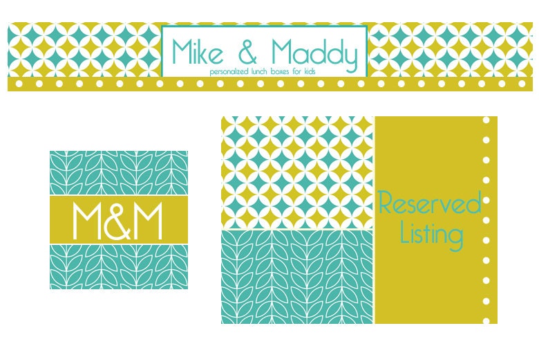 Etsy Shop Set Premade for Small Business Owners and Crafty Boutiques Blog Header and Facebook Timeline Teal and Lime