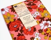 20% OFF SALE Pink Floral Fabric, Vintage 1950s Lovely Springtime Retro Yardage