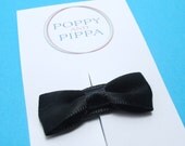 Black Baby Bow Clips - Baby Hair Clips - Baby Bows - Itty Bitty Hair Clips - Baby Flower Clip -