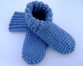 Crochet Booties Slippers Country Blue Men Women Teens