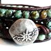 African Turquoise Leather Triple Wrap Bracelet