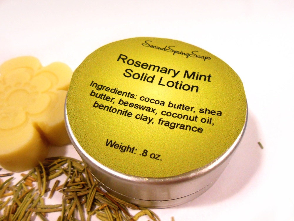 Rosemary Mint Solid Lotion Bar, Travel Size, Solid Massage Bar
