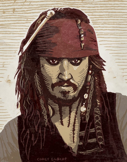 Jack Sparrow / Johnny Depp / Pirates of the Caribbean - Art Print