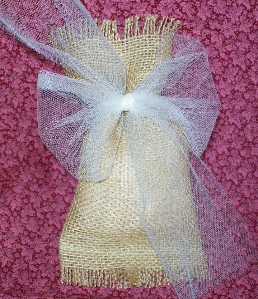 100 Burlap Ivory Tulle Ties Wedding Party Favor Gift Bags Country Rustic