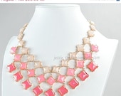 Statement Necklace,Bubble Necklace,Bib Necklace, Popular Necklace,Wedding Necklace(FN0721-Pink)