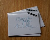 Pack of 12, Thank You Kindly thank you Cards