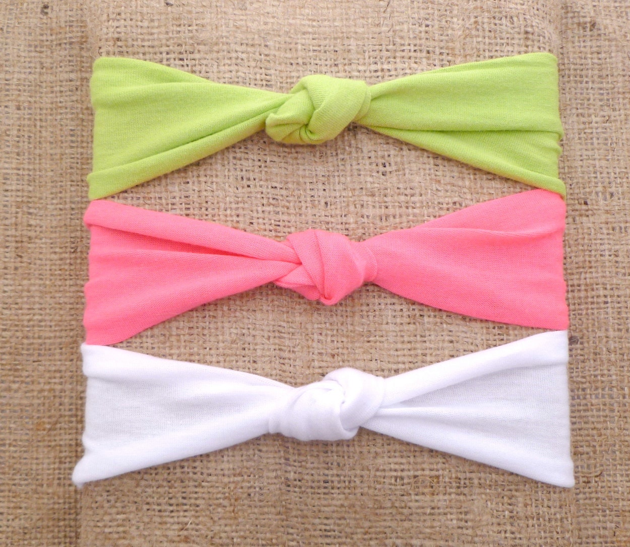 Boho Collection: Spring Trio Neon Knot Jersey Knit Headbands