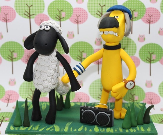 Shaun the Sheep and Bitzer Cake Topper