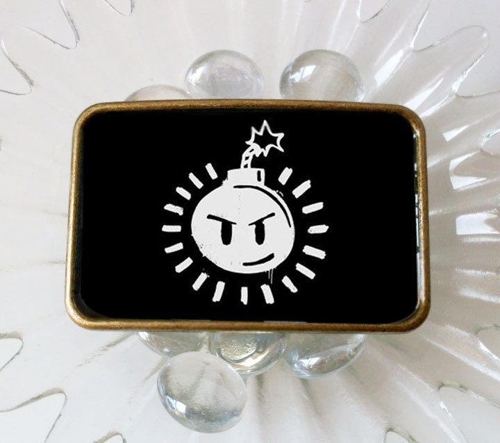 Sex Bob-Omb Logo Belt Buckle (Black Background)