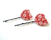 Red Hearts Hairpins Set - Hair Accessories for your Valentine