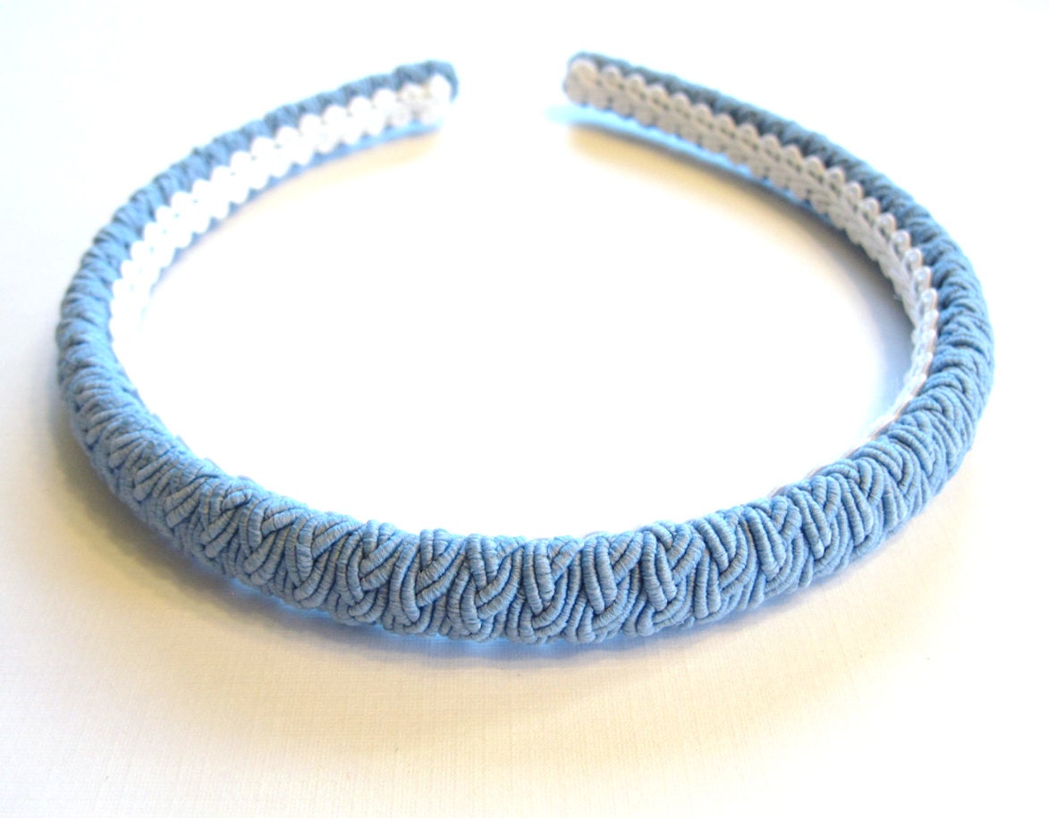 Sky Blue or Tiffany Blue Braided Headband
