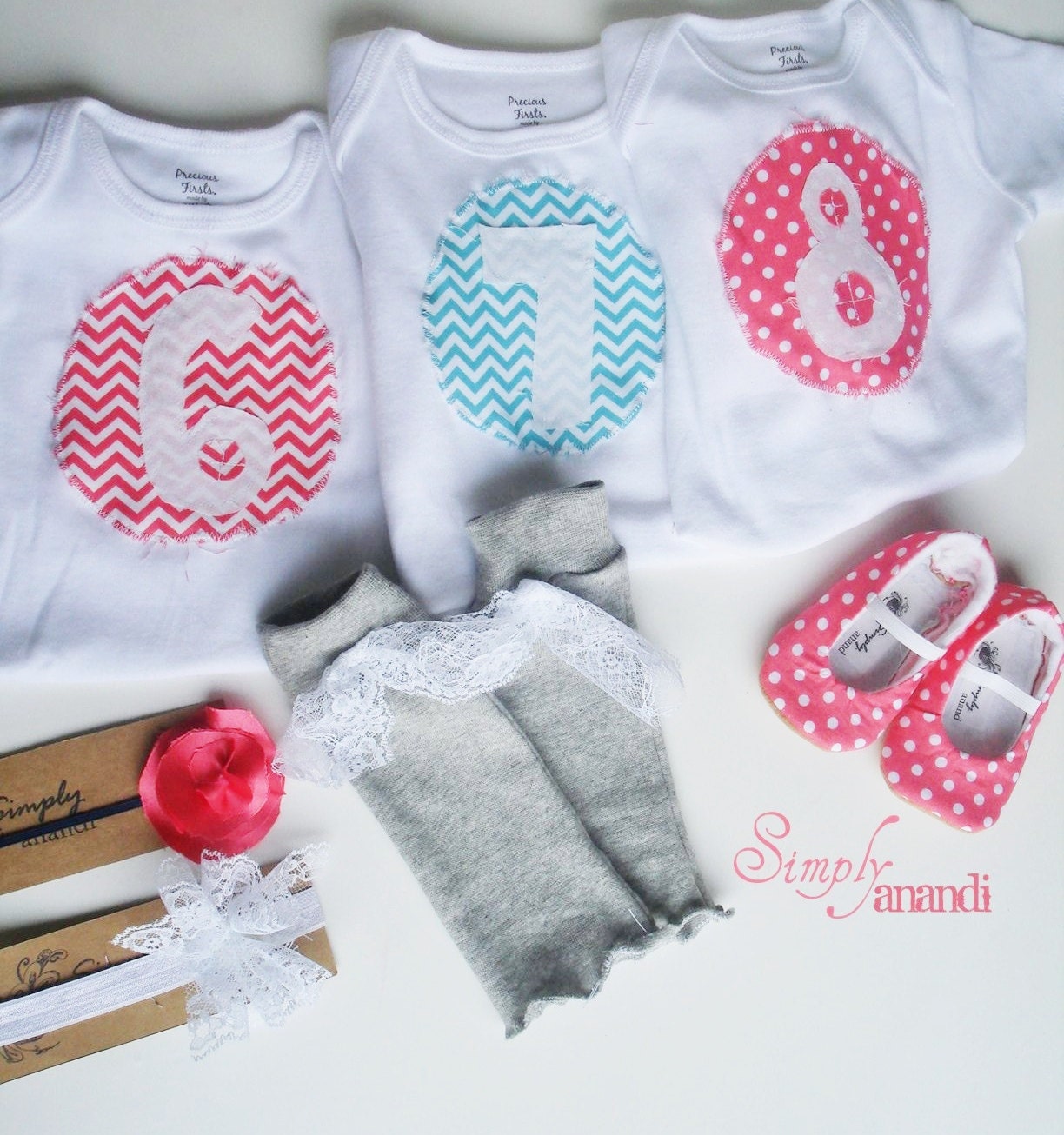 Baby Boy-Baby Girl- Neutral-Gift Set-Monthly Onesies-Crib Shoes-Adorable You-Accessories-Suspenders-Bow tie-Headband-Leg warmers