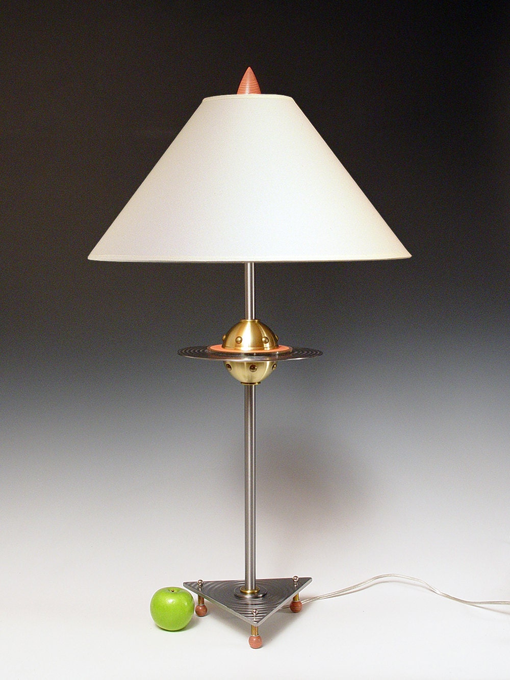 Retro table lamp. 155. Flying saucer lamp. Atomic modern lamp. UFO lamp. Space age lamp art. Steam punk industrial. Handmade.