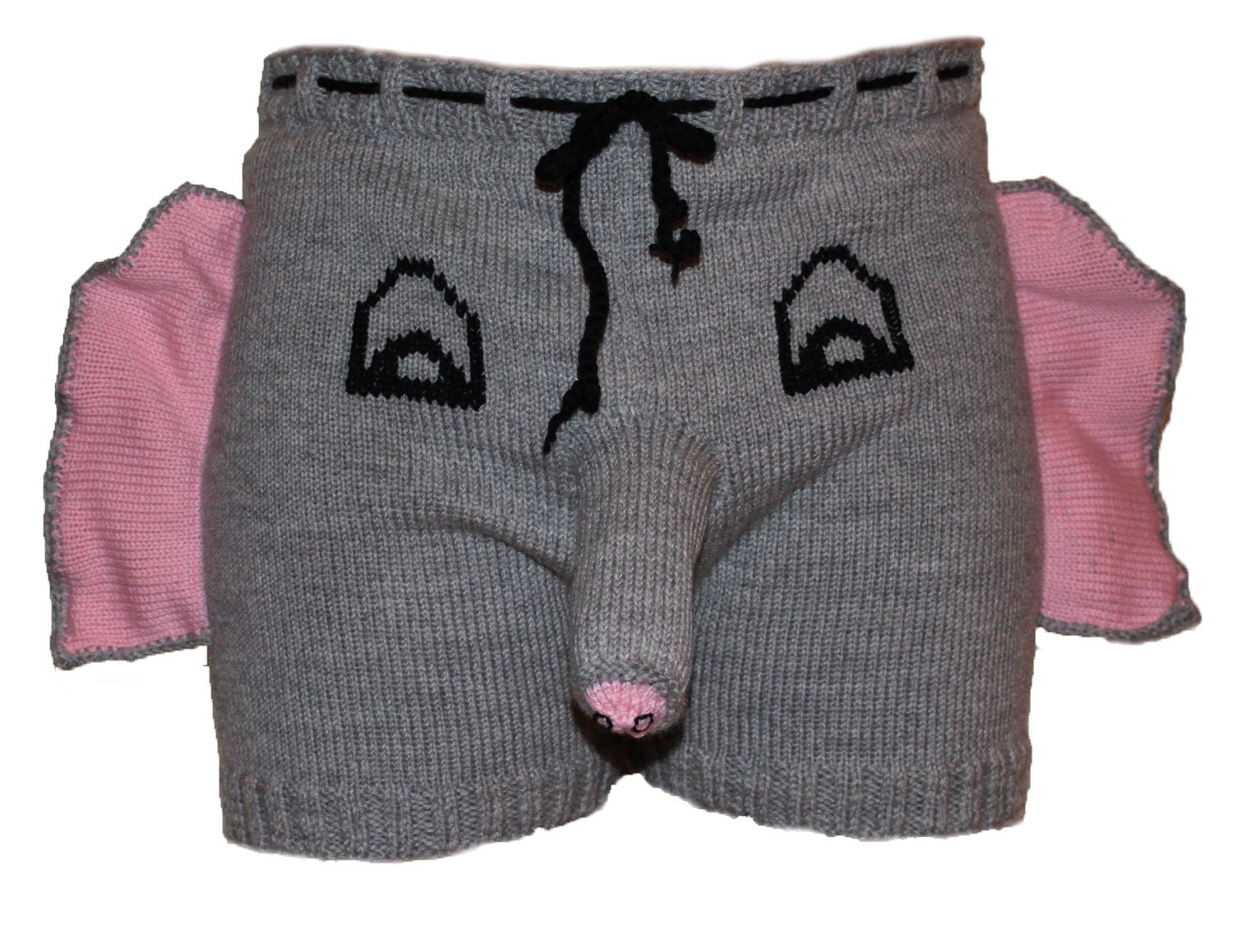 Shorts Trousers Handmade Gray Elephant, Men, Present, Gift Underwear (Made to order)