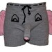 Shorts Trousers Handmade Gray Elephant, Men, Present, Gift Underwear (Made to order)