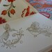 Gold Hummingbird and Sparrow Greeting Cards.  Set of four embossed note cards with floral lined envelopes.
