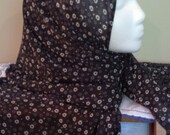 White Flowers at Night Sheer Back Scarf.